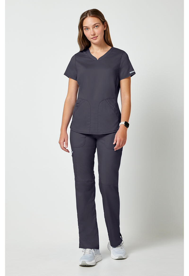Pewter - Cherokee Cherokee WW Revolution Women's Scrub Top - Detail 1 View