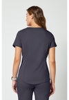 Pewter - Cherokee WW Revolution Women's Scrub Top - Back View