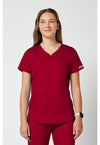 Red - Cherokee WW Revolution Women's Scrub Top - Front View