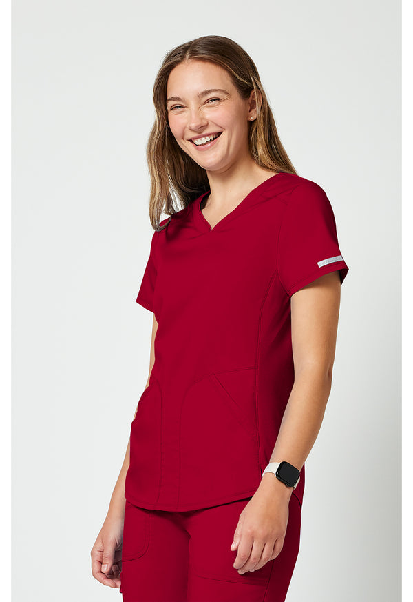 Haut d'uniforme médical à col en V pour femme