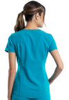 Teal Blue - Cherokee WW Revolution Women's Scrub Top - Back View