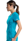Teal Blue - Cherokee Cherokee WW Revolution Women's Scrub Top - Left Side View