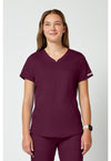 Wine - Cherokee WW Revolution Women's Scrub Top - Front View