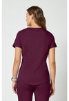 Wine - Cherokee WW Revolution Women's Scrub Top - Back View
