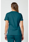 Caribbean Blue - Cherokee WW Revolution Women Scrub Top - Back View