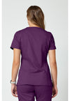 Eggplant - Cherokee WW Revolution Women Scrub Top - Back View