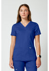 Galaxy Blue - Cherokee WW Revolution Women Scrub Top - Front View