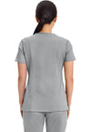 Grey - Cherokee WW Revolution Women Scrub Top - Back View