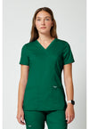 Hunter Green - Cherokee WW Revolution Women Scrub Top - Front View