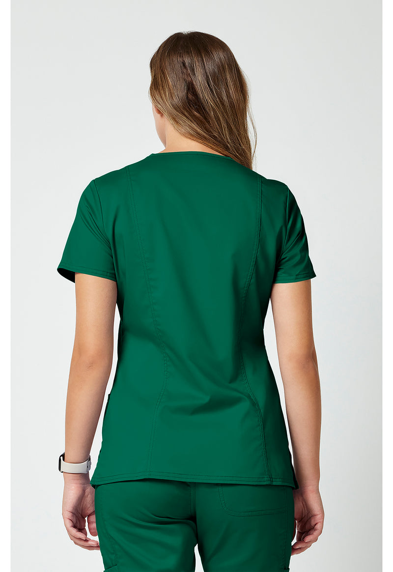 Hunter Green - Cherokee WW Revolution Women Scrub Top - Back View