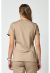 Khaki - Cherokee WW Revolution Women Scrub Top - Back View