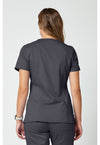 Pewter - Cherokee WW Revolution Women Scrub Top - Back View