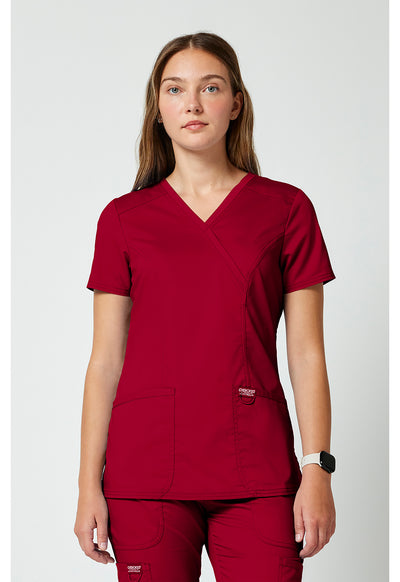 Women's Mock Wrap Scrub Top