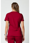 Red - Cherokee WW Revolution Women Scrub Top - Back View