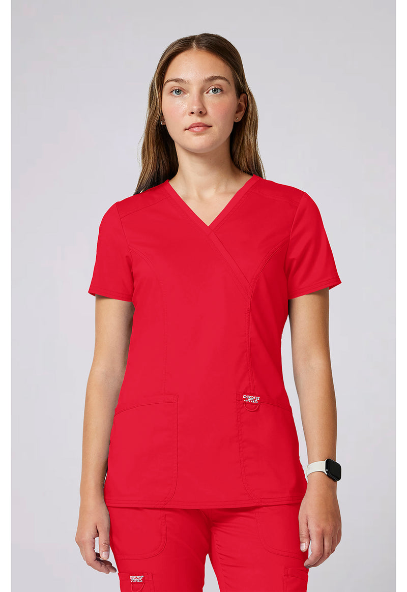 Sweet Paprika - Cherokee WW Revolution Women Scrub Top - Front View