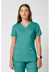 Soft Marine - Cherokee WW Revolution Women Scrub Top - Front View