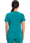 Teal Blue - Cherokee WW Revolution Women Scrub Top - Back View