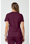 Wine - Cherokee WW Revolution Women Scrub Top - Back View