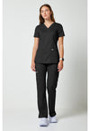 Black - Cherokee Cherokee WW Revolution Women's Scrub Top - Detail 1 View