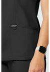 Black - Cherokee Cherokee WW Revolution Women's Scrub Top - Detail 3 View