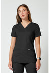 Black - Cherokee Cherokee WW Revolution Women's Scrub Top - Detail 4 View