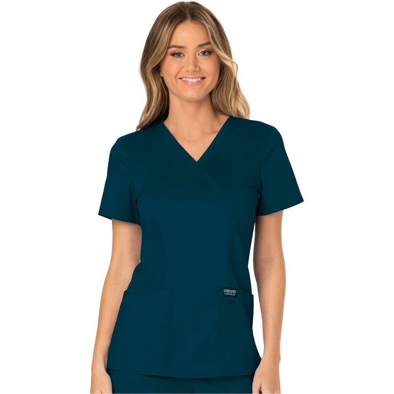 caribbean blue - Mock Wrap Top