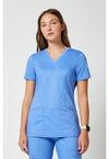 Ciel Blue - Cherokee Cherokee WW Revolution Women's Scrub Top - Detail 4 View
