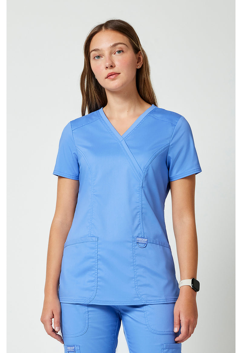 Ciel Blue - Cherokee Cherokee WW Revolution Women's Scrub Top - Detail 4 View