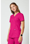 Electric Pink - Cherokee Cherokee WW Revolution Women's Scrub Top - Left Side View