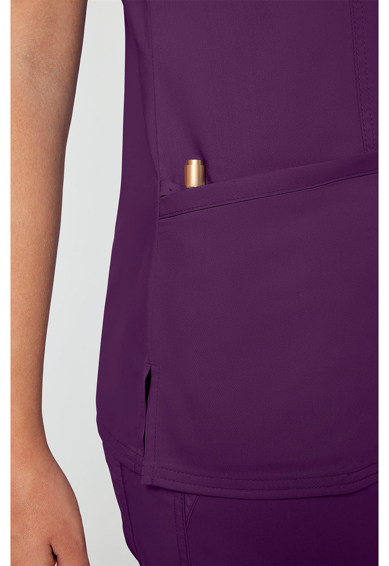 Eggplant - Cherokee Cherokee WW Revolution Women's Scrub Top - Detail 2 View