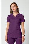 Eggplant - Cherokee Cherokee WW Revolution Women's Scrub Top - Detail 4 View