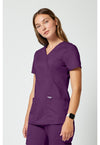 Eggplant - Cherokee Cherokee WW Revolution Women's Scrub Top - Left Side View