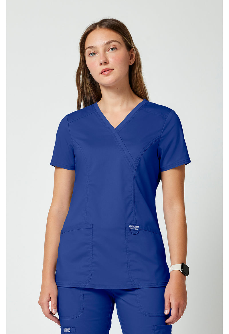 Galaxy Blue - Cherokee Cherokee WW Revolution Women's Scrub Top - Detail 4 View