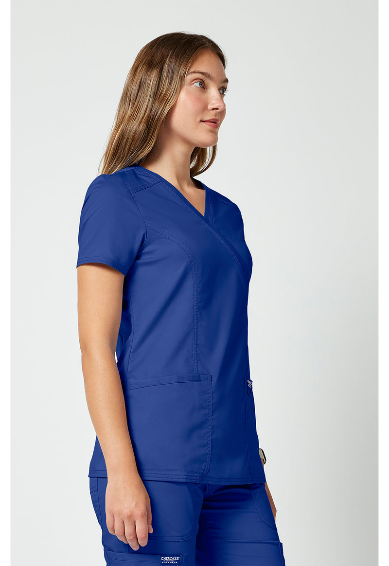 Galaxy Blue - Cherokee Cherokee WW Revolution Women's Scrub Top - Right Side View