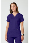 Grape - Cherokee Cherokee WW Revolution Women's Scrub Top - Detail 4 View
