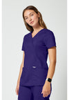 Grape - Cherokee Cherokee WW Revolution Women's Scrub Top - Left Side View