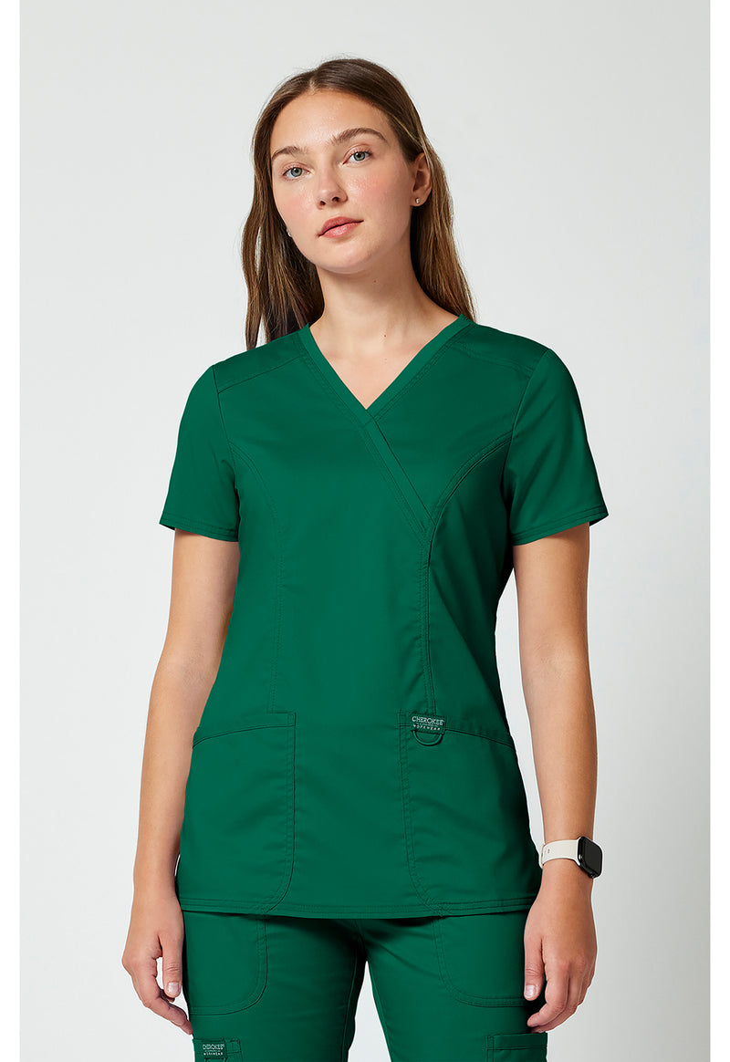 Hunter Green - Cherokee Cherokee WW Revolution Women's Scrub Top - Detail 4 View