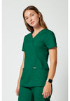 Hunter Green - Cherokee Cherokee WW Revolution Women's Scrub Top - Left Side View