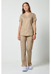 Khaki - Cherokee Cherokee WW Revolution Women's Scrub Top - Detail 1 View