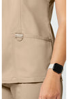 Khaki - Cherokee Cherokee WW Revolution Women's Scrub Top - Detail 3 View
