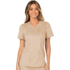 khaki - Mock Wrap Top