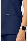 Navy - Cherokee Cherokee WW Revolution Women's Scrub Top - Detail 3 View