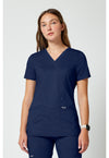Navy - Cherokee Cherokee WW Revolution Women's Scrub Top - Detail 4 View