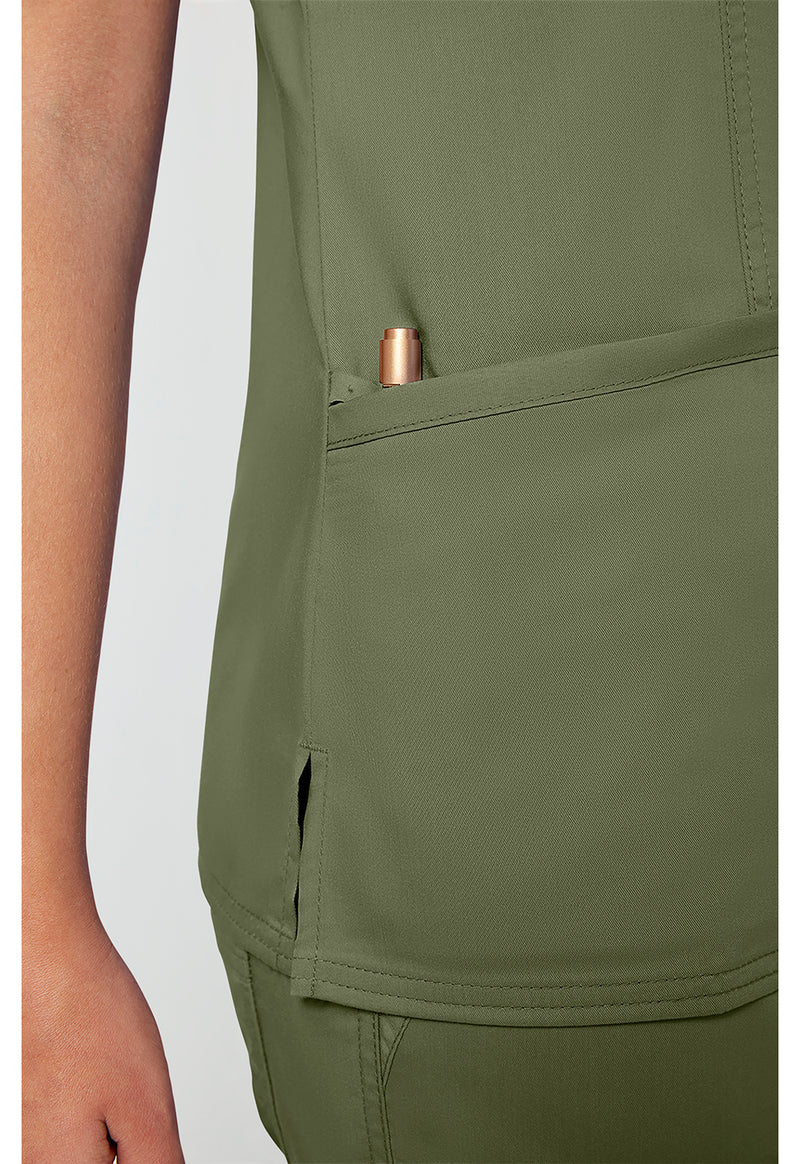 Olive - Cherokee Cherokee WW Revolution Women's Scrub Top - Detail 2 View