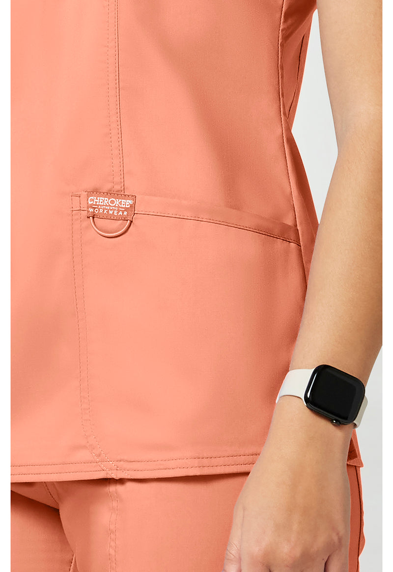 Papaya Juice - Cherokee Cherokee WW Revolution Women's Scrub Top - Detail 3 View