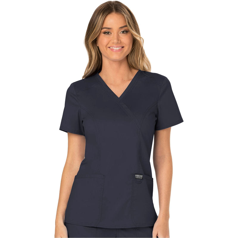 pewter - Mock Wrap Top