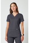 Pewter - Cherokee Cherokee WW Revolution Women's Scrub Top - Detail 4 View