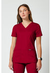 Red - Cherokee Cherokee WW Revolution Women's Scrub Top - Detail 4 View