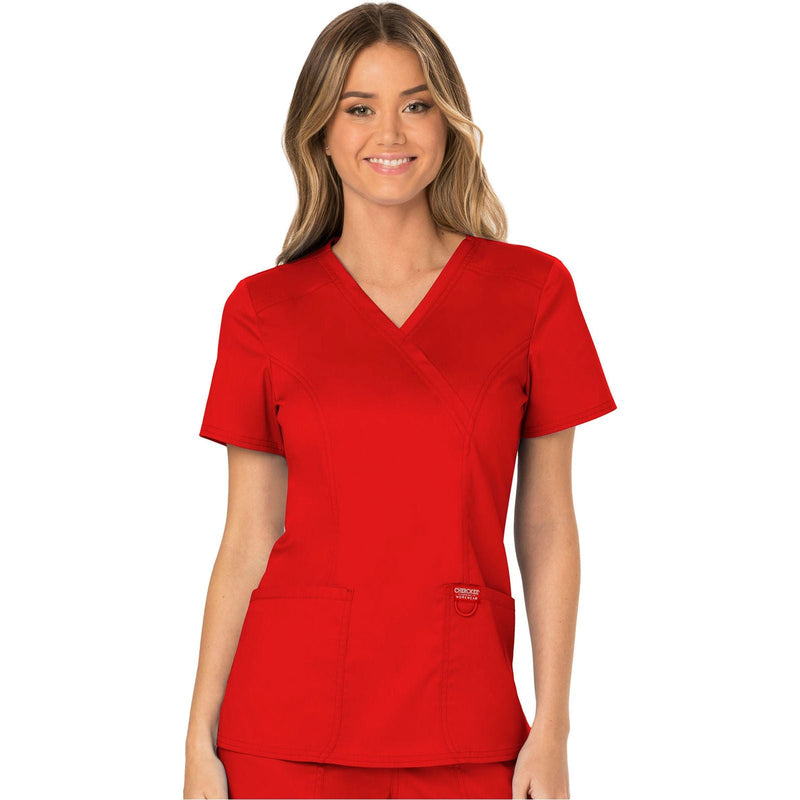 red - Mock Wrap Top