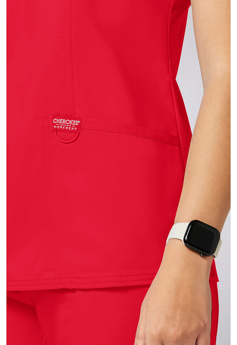 Sweet Paprika - Cherokee Cherokee WW Revolution Women's Scrub Top - Detail 3 View